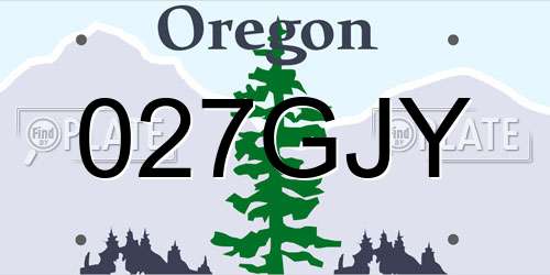 027GJY Oregon License Plate