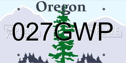 027GWP Oregon License Plate