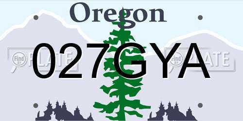 027GYA Oregon License Plate