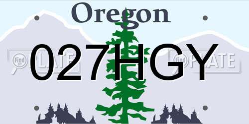 027HGY Oregon License Plate