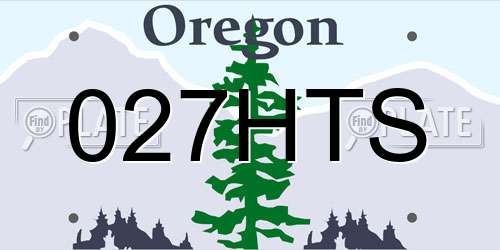 027HTS Oregon License Plate