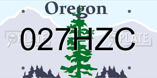 027HZC Oregon License Plate