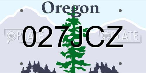027JCZ Oregon License Plate