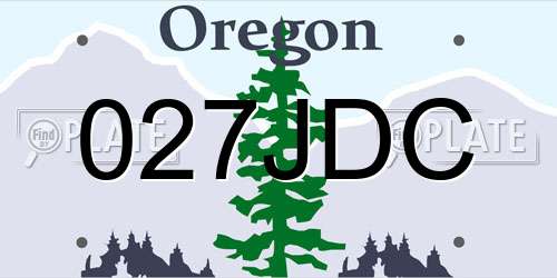 027JDC Oregon License Plate