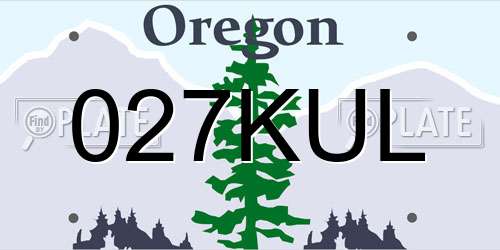 027KUL Oregon License Plate
