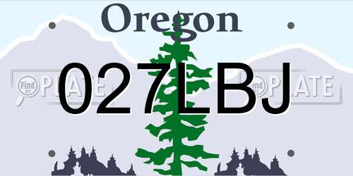 027LBJ Oregon License Plate