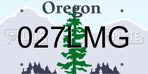 027LMG Oregon License Plate
