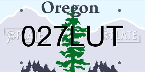 027LUT Oregon License Plate
