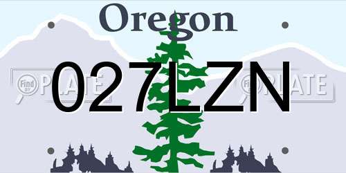 027LZN Oregon License Plate