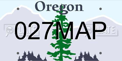 027MAP Oregon License Plate