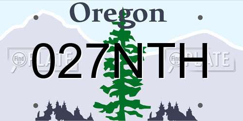 027NTH Oregon License Plate