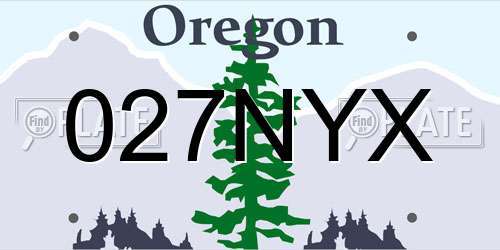 027NYX Oregon License Plate
