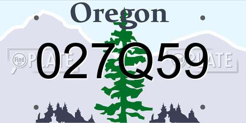 027Q59 Oregon License Plate