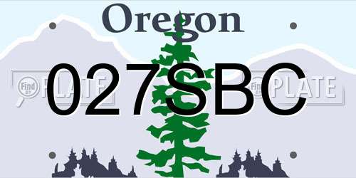 027SBC Oregon License Plate