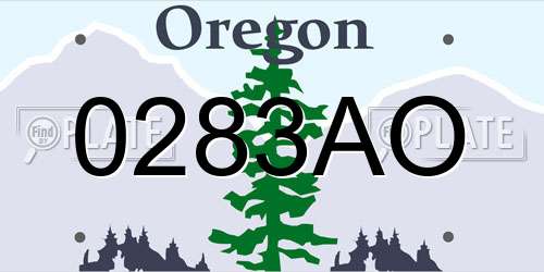 0283AO Oregon License Plate