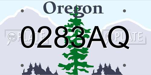 0283AQ Oregon License Plate