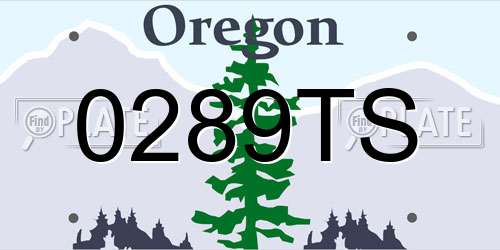 0289TS Oregon License Plate