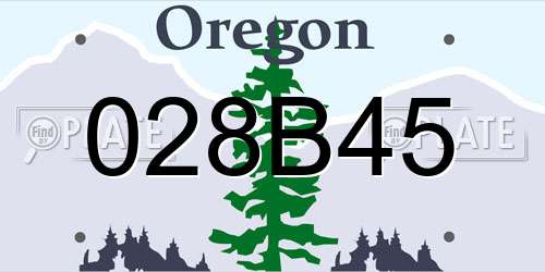 028B45 Oregon License Plate