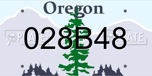 028B48 Oregon License Plate