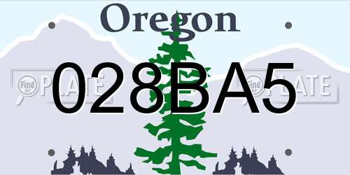 028BA5 Oregon License Plate
