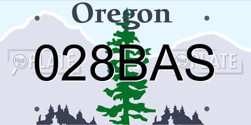028BAS Oregon License Plate