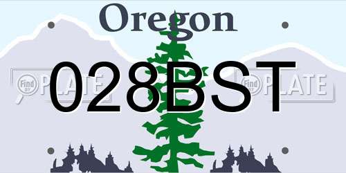 028BST Oregon License Plate