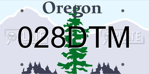 028DTM Oregon License Plate