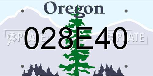 028E40 Oregon License Plate