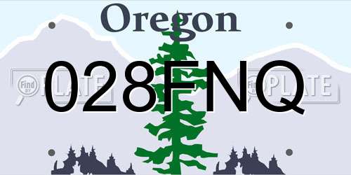 028FNQ Oregon License Plate