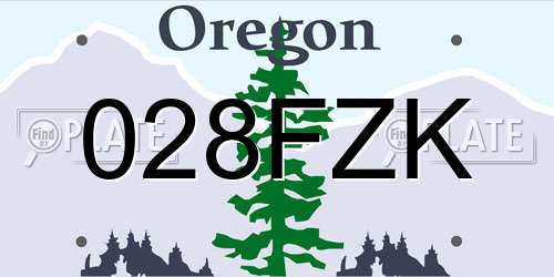 028FZK Oregon License Plate