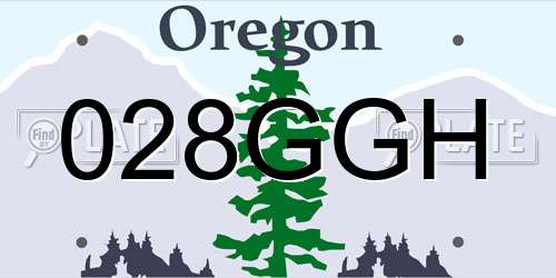 028GGH Oregon License Plate