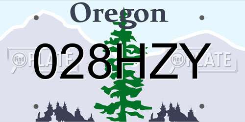 028HZY Oregon License Plate