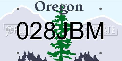 028JBM Oregon License Plate