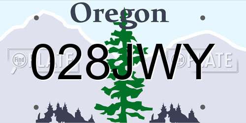 028JWY Oregon License Plate