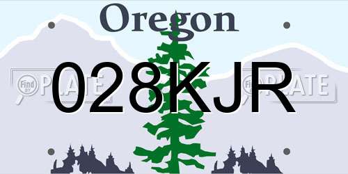028KJR Oregon License Plate