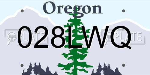 028LWQ Oregon License Plate