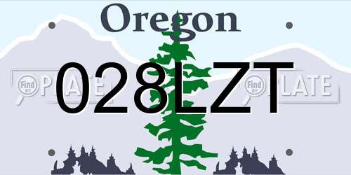 028LZT Oregon License Plate