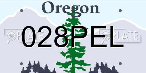028PEL Oregon License Plate