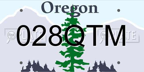 028QTM Oregon License Plate