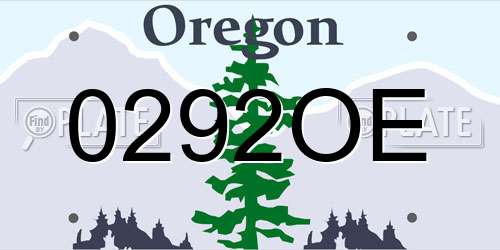 0292OE Oregon License Plate