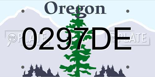 0297DE Oregon License Plate