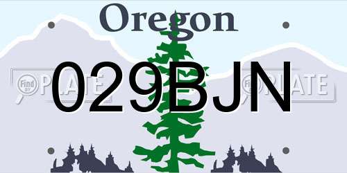 029BJN Oregon License Plate