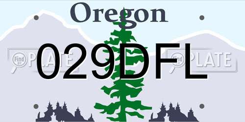 029DFL Oregon License Plate