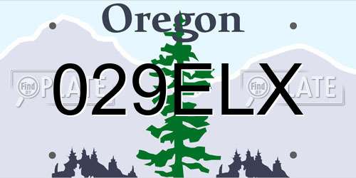 029ELX Oregon License Plate