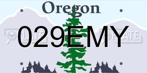 029EMY Oregon License Plate