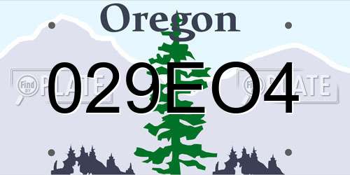 029EO4 Oregon License Plate