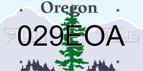 029EOA Oregon License Plate