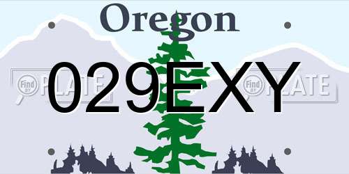 029EXY Oregon License Plate