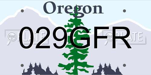 029GFR Oregon License Plate