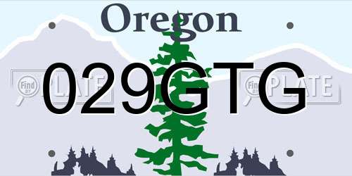 029GTG Oregon License Plate
